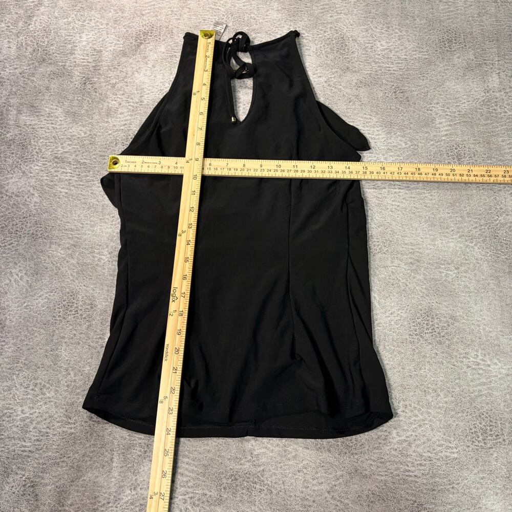 Black Ruffled Cache Sleeveless Top - Picture 4 of 4